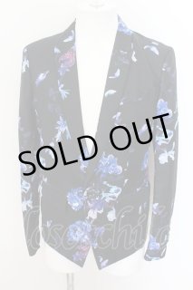 CIVARIZE / フラワー総柄テーラードジャケット 46 ブラックxマルチ O