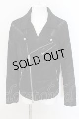 【WINTERセール】CIVARIZE / Transcend 加工デニムライダースジャケット 46 ブラック O-24-09-07-043-CI-ja-YM-ZY