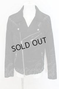 【WINTERセール】CIVARIZE / Transcend 加工デニムライダースジャケット 46 ブラック O-24-09-07-043-CI-ja-YM-ZY