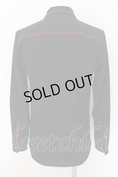 画像2: NO ID. / フライフロントスイッチングシャツ 1 ブラックｘワイン O-24-09-07-047-NO-sh-YM-ZT126 (2)