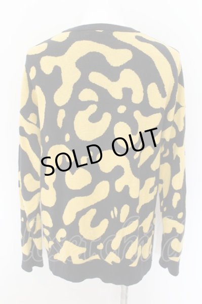 画像2: ZARA / レオパードニットプルオーバー EU M ブラックｘイエロー O-24-09-07-068-ZA-to-YM-ZT0915 (2)