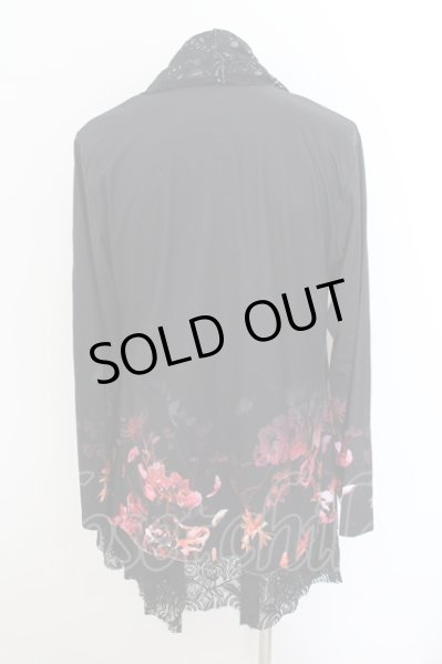 画像2: CIVARIZE / Angerレイヤードレーストッパーフラワーカーディガン 46 ブラックｘレッド O-24-09-07-015-CI-to-YM-OS (2)