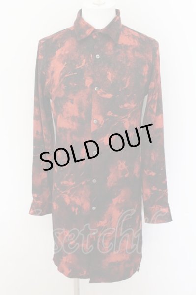 画像1: CIVARIZE / Laurence総柄ジャガードロングシャツ 46 レッド O-24-09-07-021-CI-sh-YM-ZS (1)