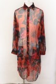 画像1: 【WINTERセール】CIVARIZE / Superbness シフォンシャツガウン 44 レッド O-24-09-07-024-CI-sh-YM-ZT305 (1)