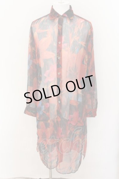 画像1: CIVARIZE / Superbness シフォンシャツガウン 44 レッド O-24-09-07-024-CI-sh-YM-ZT305 (1)