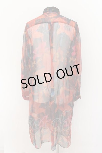 画像2: CIVARIZE / Superbness シフォンシャツガウン 44 レッド O-24-09-07-024-CI-sh-YM-ZT305 (2)