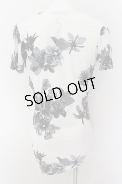 画像2: CIVARIZE / Seeker フラワー総柄ドレープTシャツ 44 ホワイト O-24-09-07-028-CI-ts-YM-OS (2)