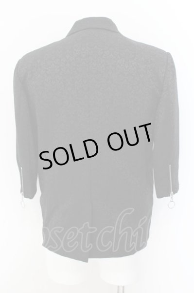 画像2: CIVARIZE / Odin　半袖テーラードジャケット 46 ブラック（総柄） O-24-09-07-032-CI-ja-YM-OS (2)