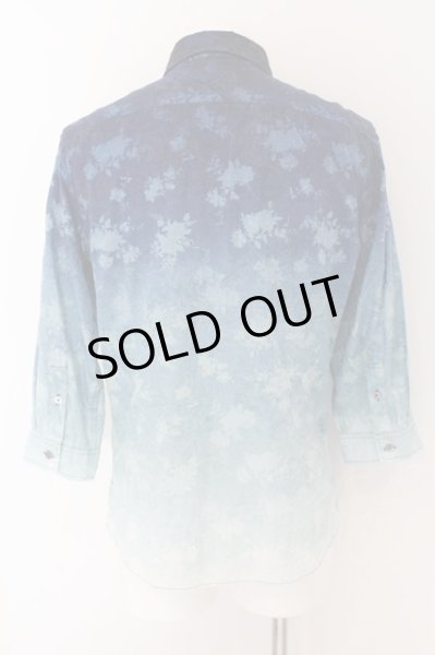 画像2: TORNADO MART / ボタニカルジャガードグラデーション七分袖シャツ LL ブルー O-24-09-15-035-TO-sh-YM-ZT208 (2)