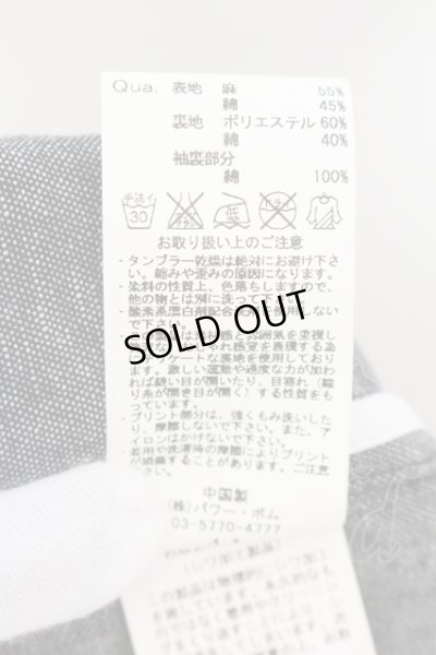 画像3: FUGA / Restoration 総柄リネン6分袖テーラードジャケット 44 グレーｘブラック O-24-09-15-005-FU-ja-YM-ZT262