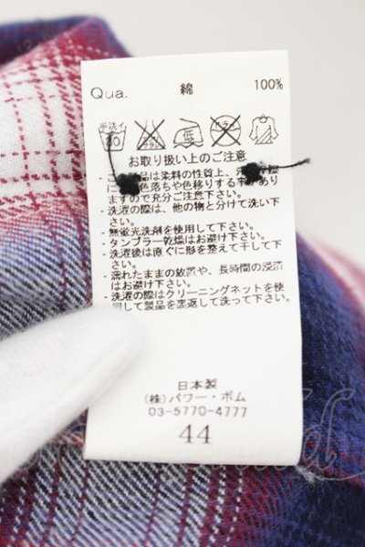 画像3: 【WINTERセール】FUGA / Realm 加工7分袖チェックシャツ 44 レッドｘネイビー O-24-09-15-057-FU-sh-YM-ZT206