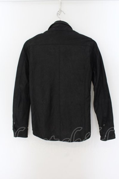 画像2: FUGA / Polish ゴートヌバックレザーシャツ 44 ブラック O-24-09-15-011-FU-sh-YM-ZT-ML005 (2)