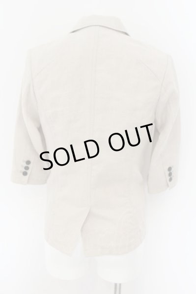 画像2: GOSTAR DE FUGA / SoundBlaster 6分袖リネンテーラードジャケット 44 ライトベージュ O-24-09-15-026-GO-to-YM-ZT219 (2)