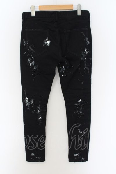 画像2: CIVARIZE / ペンキ加工リメイクストレッチスキニーデニムパンツ 44 ブラックｘホワイト O-24-09-16-037-CI-pa-YM-ZT149 (2)