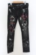 画像1: CIVARIZE / タータンリペアペインティングデストロイストレッチスキニーデニムパンツ 44 ブラック O-24-09-16-040-CI-pa-YM-ZT002 (1)
