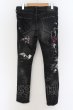画像2: CIVARIZE / タータンリペアペインティングデストロイストレッチスキニーデニムパンツ 44 ブラック O-24-09-16-040-CI-pa-YM-ZT002 (2)