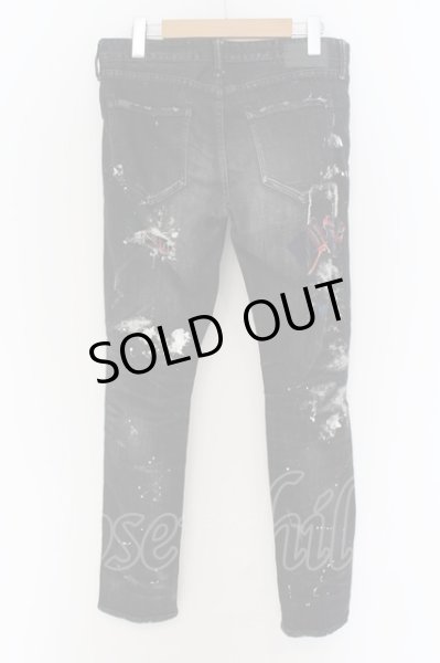 画像2: CIVARIZE / タータンリペアペインティングデストロイストレッチスキニーデニムパンツ 44 ブラック O-24-09-16-040-CI-pa-YM-ZT002 (2)