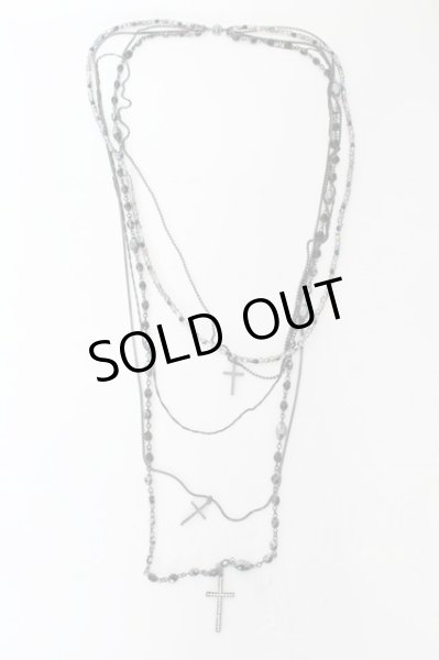 画像3: CIVARIZE / Jingleガラスビーズ多重クロスネックレス  ブラック O-24-09-16-053-CI-ac-YM-OS (3)