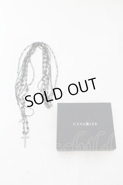 画像4: CIVARIZE / Jingleガラスビーズ多重クロスネックレス  ブラック O-24-09-16-053-CI-ac-YM-OS (4)