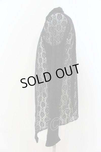 画像2: CIVARIZE / Voluptucas レース花柄変型デザインシャツ 46 ブラック O-24-09-16-009-CI-sh-YM-ZY (2)