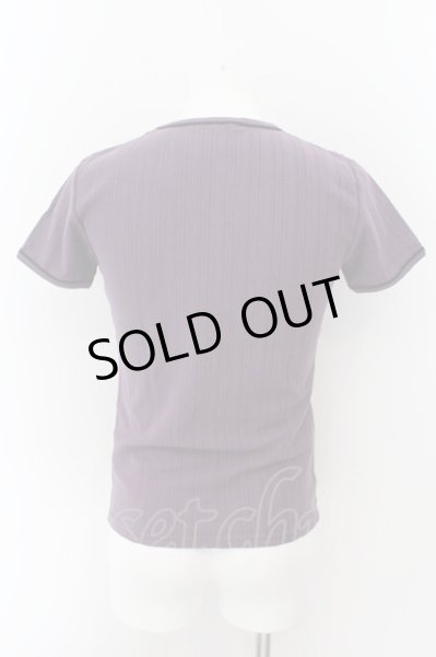 画像2: 5351pour les Hommes / ボーダージャガードTシャツ 2 パープル O-24-09-24-022-53-ts-YM-ZT430 (2)