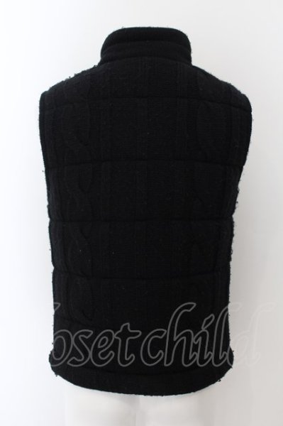 画像3: Moonage Devilment（清春） / ケーブルニット中綿ベスト 46 ブラック O-24-09-24-024-MO-ja-YM-ZT241 (3)