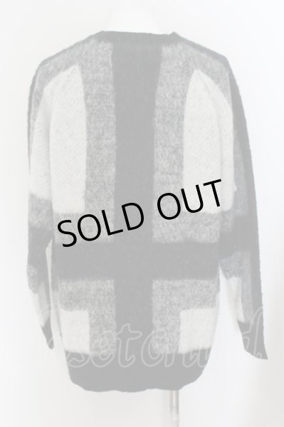 画像2: NO ID. / シャギーモヘアグラデーションクロスニット ONE マルチ O-24-09-25-031-NO-to-YM-OS (2)