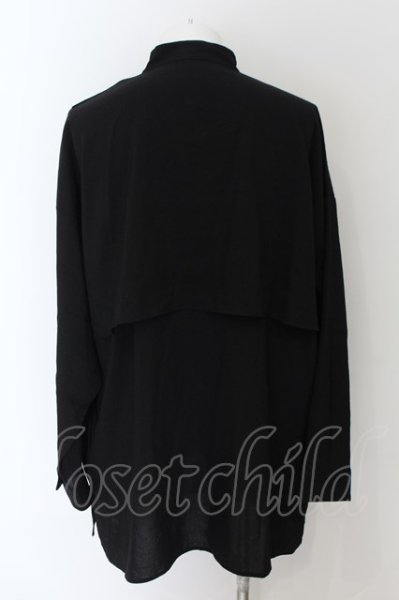 画像2: NO ID. BLACK / チャイナBIGレイヤードプルオーバーシャツ ONE ブラック O-24-09-25-039-NO-sh-YM-ZT043 (2)