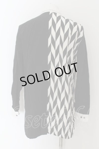 画像2: NO ID. BLACK / スイッチングルーズシャツ ONE ブラックｘホワイト O-24-09-25-042-NO-sh-YM-ZT466 (2)