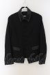 画像1: NO ID. BLACK / レザー切り替えナポレオンジャケット 1 ブラック O-24-09-25-050-NO-ja-YM-ZT-ML019 (1)