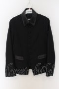 【WINTERセール】NO ID. BLACK / レザー切り替えナポレオンジャケット 1 ブラック O-24-09-25-050-NO-ja-YM-ZT-ML019