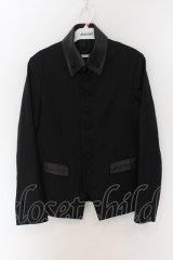 【WINTERセール】NO ID. BLACK / レザー切り替えナポレオンジャケット 1 ブラック O-24-09-25-050-NO-ja-YM-ZT-ML019