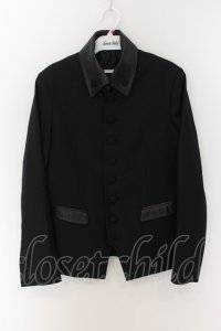 【WINTERセール】NO ID. BLACK / レザー切り替えナポレオンジャケット 1 ブラック O-24-09-25-050-NO-ja-YM-ZT-ML019