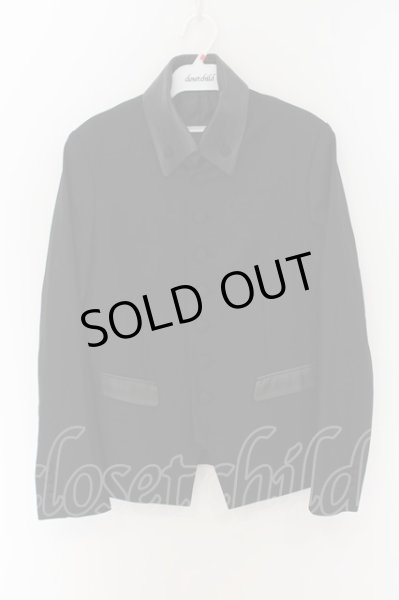 画像1: NO ID. BLACK / レザー切り替えナポレオンジャケット 1 ブラック O-24-09-25-050-NO-ja-YM-ZT-ML019 (1)