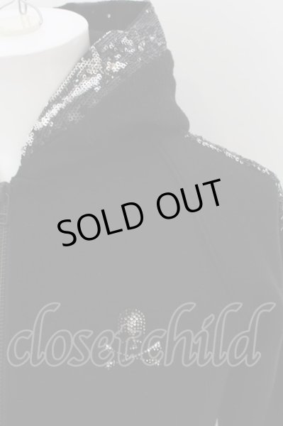 画像2: Roen / スパンコールラインZIPUPパーカー 44 ブラック O-24-09-25-053-Ro-to-YM-OS (2)