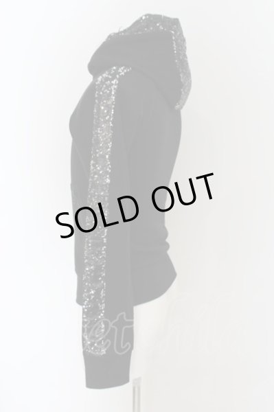 画像3: Roen / スパンコールラインZIPUPパーカー 44 ブラック O-24-09-25-053-Ro-to-YM-OS (3)