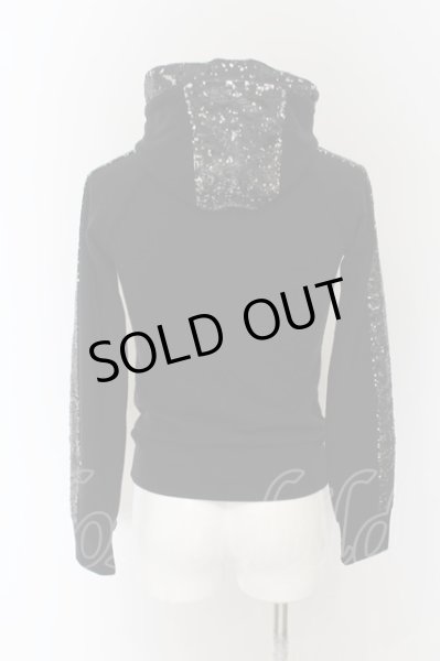 画像4: Roen / スパンコールラインZIPUPパーカー 44 ブラック O-24-09-25-053-Ro-to-YM-OS (4)