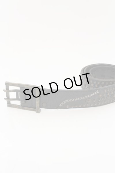 画像2: KMRii / BELT スタッズベルト  アンティークゴールドｘブラック O-24-09-25-068-KM-za-YM-ZT-ML010 (2)