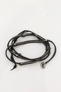 【WINTERセール】CHAN LUU / 4連スカルラップブレスレット  シルバーｘブラック O-24-09-25-076-CH-ac-YM-ZT-MK001
