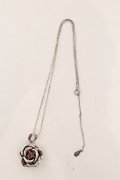 【WINTERセール】KONRON / LOVE ROSE ペンダント  シルバーｘレッド O-24-09-25-080-KO-ac-YM-ZT068