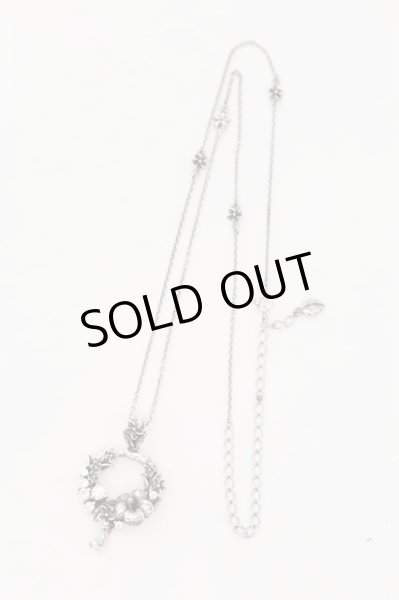 画像1: KONRON / エキゾチックハイビスカスリースネックレス  シルバーxクリア O-24-09-25-082-KO-ac-YM-ZT068 (1)