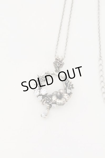 画像2: KONRON / エキゾチックハイビスカスリースネックレス  シルバーxクリア O-24-09-25-082-KO-ac-YM-ZT068 (2)