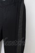 画像2: NO ID. BLACK / ラムレザー切り替えサイドライントラウザーズパンツ 1 ブラック O-24-09-25-014-NO-pa-YM-ZT178 (2)