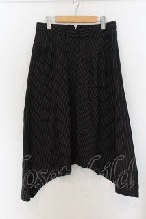 美品 NO ID. TRドレープバギートラウザーズパンツ 黒 サイズ2 ギャザーバギードレープトラウザーズ – NO ID.