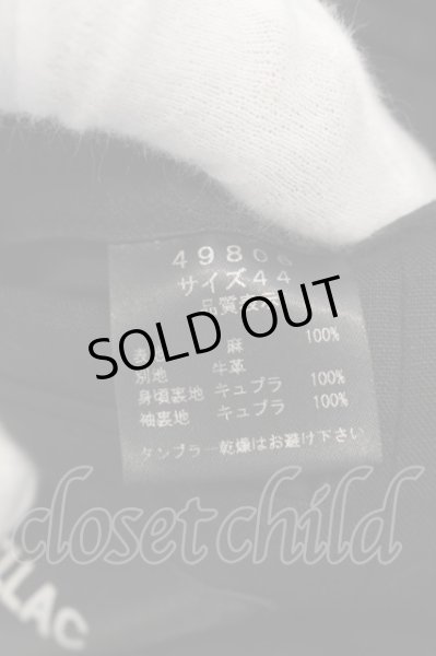 画像4: SHELLAC / カウレザーベルトミディ丈リネンテーラードジャケット 44 ブラック O-24-09-25-026-SH-ja-YM-ZT129 (4)