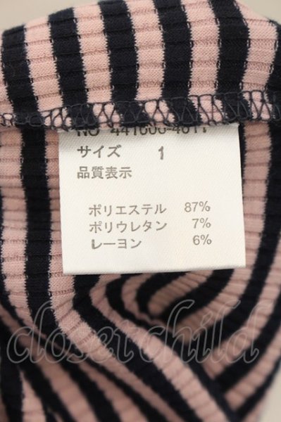 画像3: NO ID. BLACK / テレコボーダーラウンドU/NロンT カットソー 1 ネイビーｘピンク O-24-09-26-040-NO-to-YM-ZT066 (3)