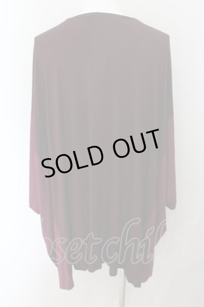 画像2: NO ID. BLACK / スイッチングドロップショルダーU/N-Tシャツ ONE ダークパープル O-24-09-26-041-NO-to-YM-ZT410 (2)