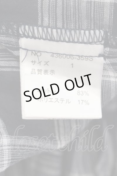 画像3: NO ID. / チェック7分袖クインクルガウン 1 ネイビー O-24-09-26-043-NO-to-YM-ZT410 (3)