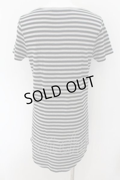 画像2: NO ID. BLACK / C天竺ボーダーラウンドU/N　Tシャツ 2 グレーｘブラック O-24-09-26-055-NO-ts-YM-ZT406 (2)