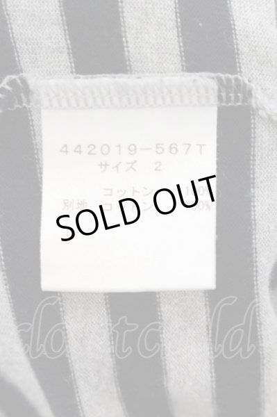 画像3: NO ID. BLACK / C天竺ボーダーラウンドU/N　Tシャツ 2 グレーｘブラック O-24-09-26-055-NO-ts-YM-ZT406 (3)